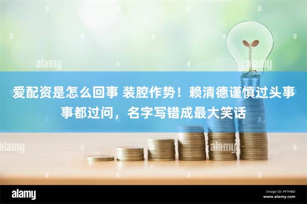 爱配资是怎么回事 装腔作势！赖清德谨慎过头事事都过问，名字写错成最大笑话