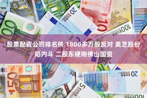 股票配资公司排名榜 1800多万股反对 美芝股份陷内斗 二股东硬刚佛山国资