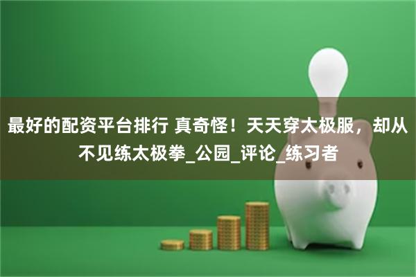 最好的配资平台排行 真奇怪！天天穿太极服，却从不见练太极拳_公园_评论_练习者