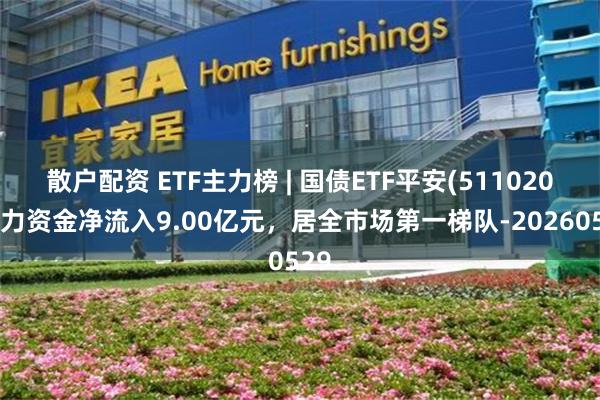 散户配资 ETF主力榜 | 国债ETF平安(511020)主力资金净流入9.00亿元，居全市场第一梯队-20260529