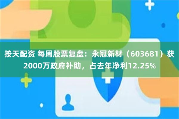 按天配资 每周股票复盘：永冠新材（603681）获2000万政府补助，占去年净利12.25%