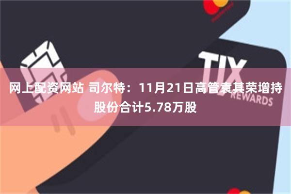 网上配资网站 司尔特：11月21日高管袁其荣增持股份合计5.78万股