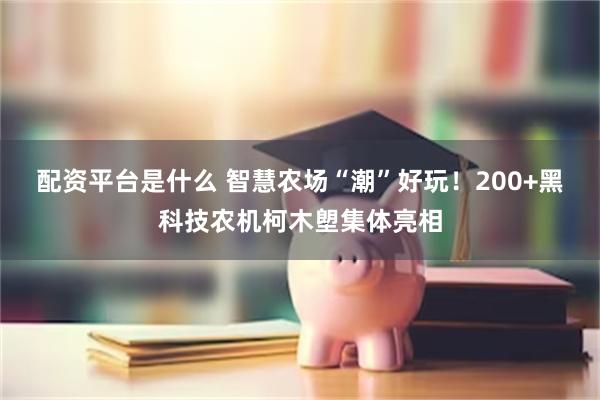 配资平台是什么 智慧农场“潮”好玩！200+黑科技农机柯木塱集体亮相