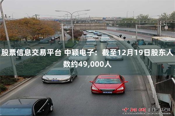 股票信息交易平台 中颖电子：截至12月19日股东人数约49,000人