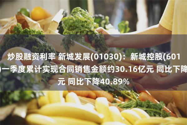 炒股融资利率 新城发展(01030)：新城控股(601155.SH)一季度累计实现合同销售金额约30.16亿元 同比下降40.89%
