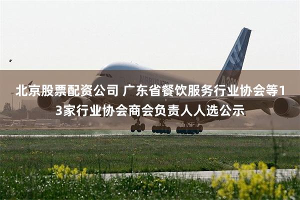 北京股票配资公司 广东省餐饮服务行业协会等13家行业协会商会负责人人选公示