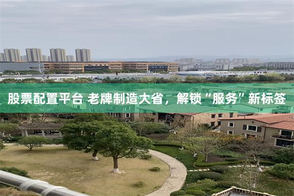股票配置平台 老牌制造大省,解锁“服务”新标签