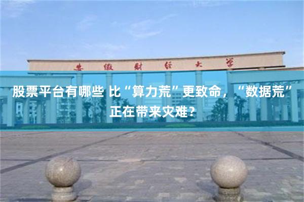 股票平台有哪些 比“算力荒”更致命，“数据荒”正在带来灾难？