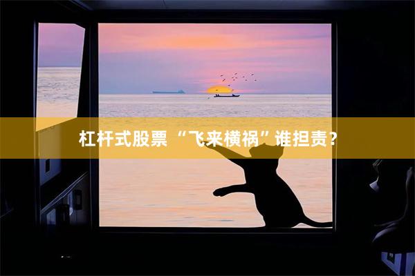 杠杆式股票 “飞来横祸”谁担责？