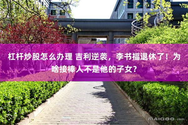杠杆炒股怎么办理 吉利逆袭，李书福退休了！为啥接棒人不是他的子女？