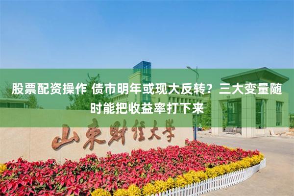 股票配资操作 债市明年或现大反转?三大变量随时能把收益率打下来