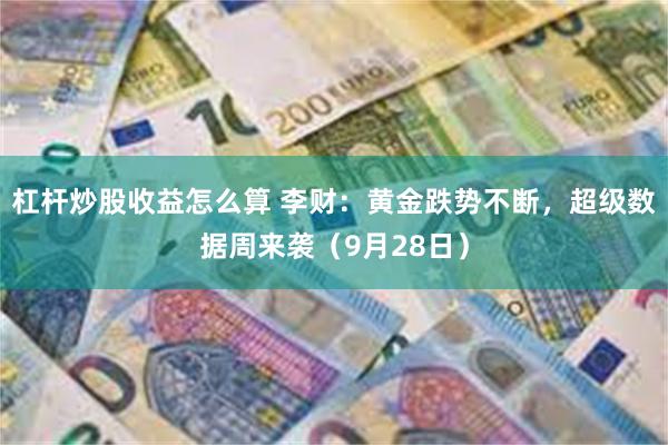 杠杆炒股收益怎么算 李财：黄金跌势不断，超级数据周来袭（9月28日）