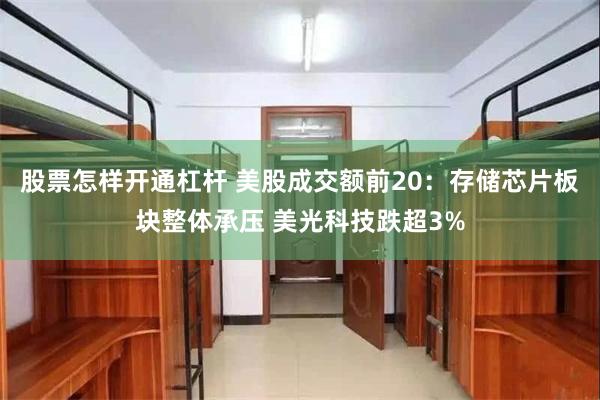 股票怎样开通杠杆 美股成交额前20：存储芯片板块整体承压 美光科技跌超3%
