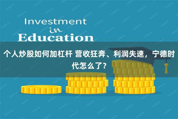 个人炒股如何加杠杆 营收狂奔、利润失速,宁德时代怎么了?